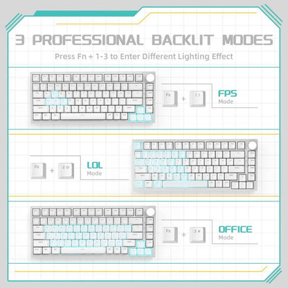 Ajazz AK820 Hot Swappable Wired Mechanical Keyboard With Light