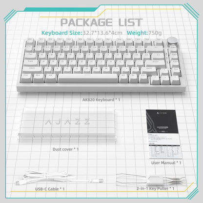 Ajazz AK820 Hot Swappable Wired Mechanical Keyboard With Light