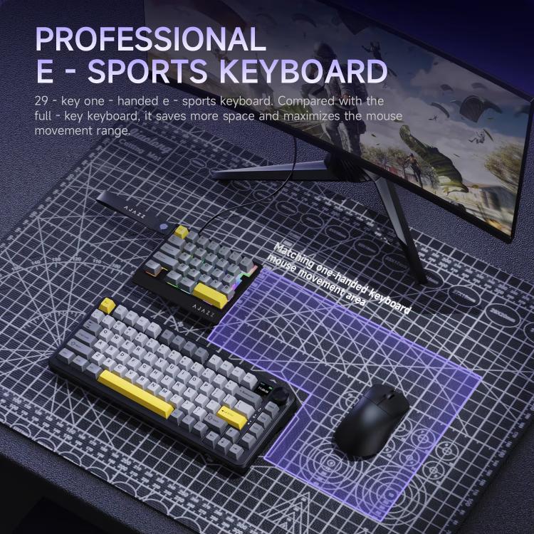 Ajazz AK029 Magnetic Rice Switch HIFI Edition RGB Backlight Wired Single Handed Gaming Keyboard