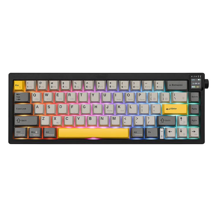 Ajazz AK650 Tri-mode Wireless Mechanical Keyboard With Screen Knob RGB Light