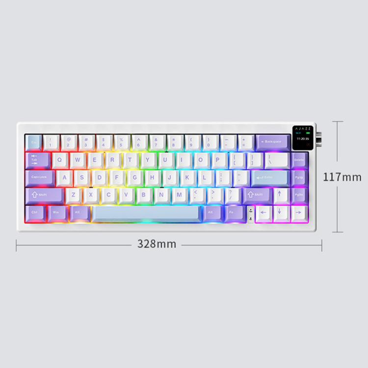 Ajazz AK650 Tri-mode Wireless Mechanical Keyboard With Screen Knob RGB Light