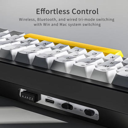 Ajazz AK650 Tri-mode Wireless Mechanical Keyboard With Screen Knob RGB Light