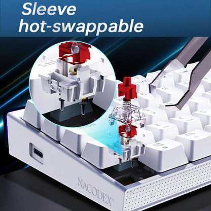 NACODEX NK68 Magnetic Shaft Mechanical Dazzle Color Wired Keyboard Office Computer Gaming 68 Keys Keyboard