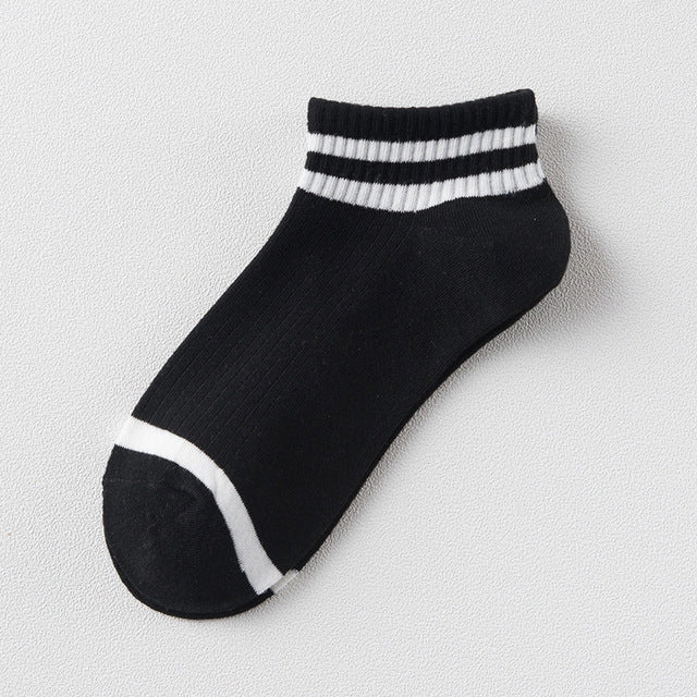 20 Pairs College Wind Striped Boat Socks Women Casual Cute Socks