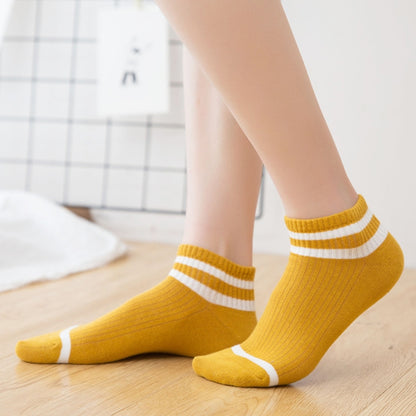 20 Pairs College Wind Striped Boat Socks Women Casual Cute Socks