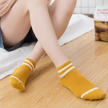 20 Pairs College Wind Striped Boat Socks Women Casual Cute Socks