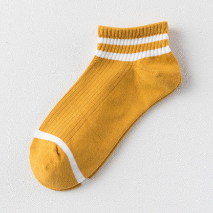 20 Pairs College Wind Striped Boat Socks Women Casual Cute Socks