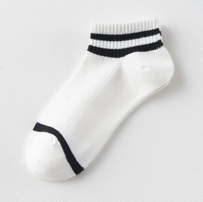 20 Pairs College Wind Striped Boat Socks Women Casual Cute Socks