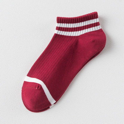 20 Pairs College Wind Striped Boat Socks Women Casual Cute Socks