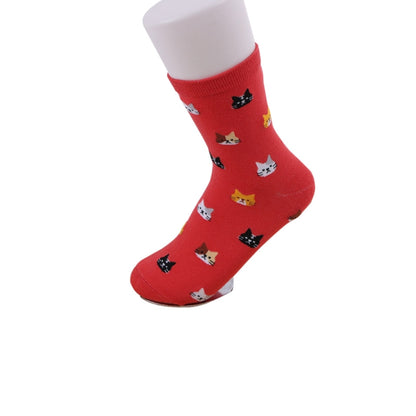 Animal Cartoon Cat Lovely for Women Cotton Socks