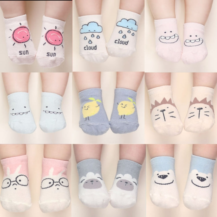 3 Pairs Autumn and Winter Cotton Non-slip Children Baby Cartoon Floor Socks