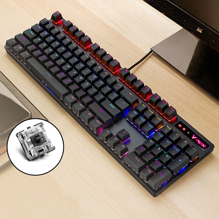 Rapoo V500 PRO Mixed Light 104-клавишная настольная ноутбук игровая компьютерная клавиатура для киберспорта офисная домашняя проводная механическая клавиатура