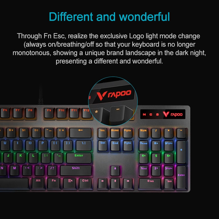 Rapoo V500 PRO Mixed Light 104-клавишная настольная ноутбук игровая компьютерная клавиатура для киберспорта офисная домашняя проводная механическая клавиатура