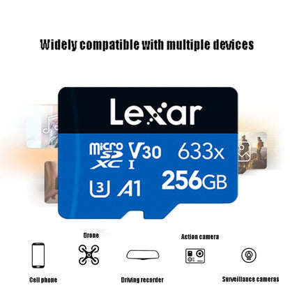 Lexar 633x 256GB High-speed Mobile Phone Camera Memory TF Card Switch Expansion Driving Recorder Dedicated Storage Flash Memory Card