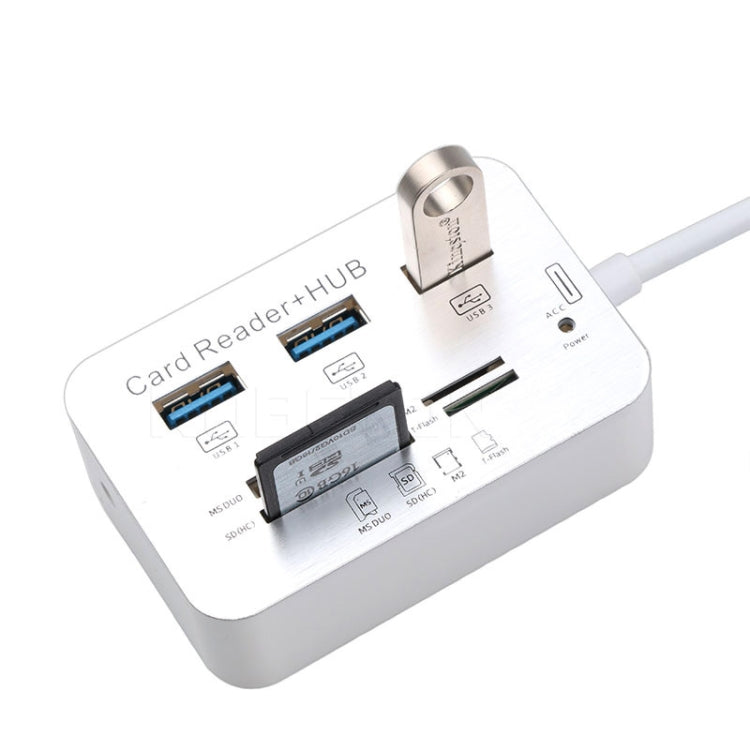 USB 3.1 Type-C COMBO 3-портовый концентратор + картридер MS DUO / SD(HC) / M2 / T-Flash со светодиодной индикацией