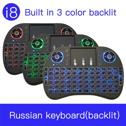 Поддерживаемые языки: русский Беспроводная клавиатура i8 Air Mouse с подсветкой и тачпадом для Android TV Box, Smart TV, PC Tablet, Xbox360, PS3, HTPC/IPTV