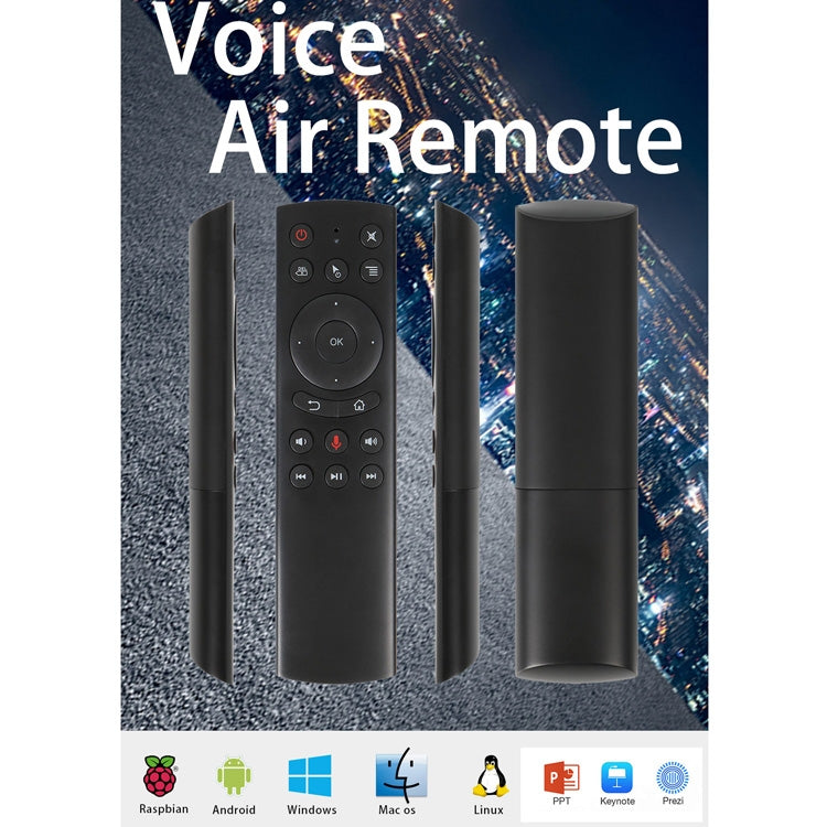 Пульт дистанционного управления G20S 2.4G Air Mouse с голосовым вводом, ИК-обучением и 6-осевым гироскопом для ПК, Android TV Box, ноутбука и проектора