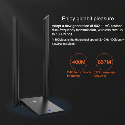 COMFAST CF-WU782ACV2 1300Mbps Dual-band Wifi USB Network Adapter with 2 Antennas
