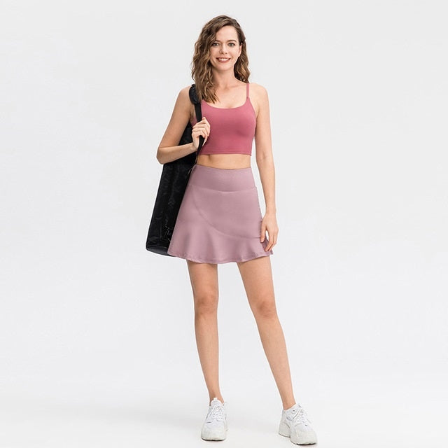 Anti-emptied And Quick-drying Sports Skirt With Mini-socks For Women