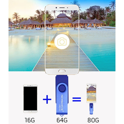 MicroDrive 16 ГБ USB 3.0 Android телефон и компьютер двойного назначения вращающийся металлический U-диск