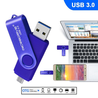 MicroDrive 16 ГБ USB 3.0 Android телефон и компьютер двойного назначения вращающийся металлический U-диск