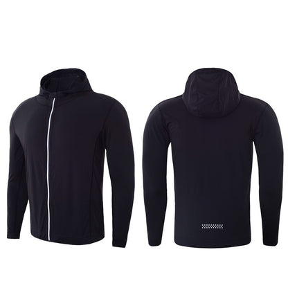 SIGETU Men Sports Quick-drying Coat (Color:Black Size:XXXL)