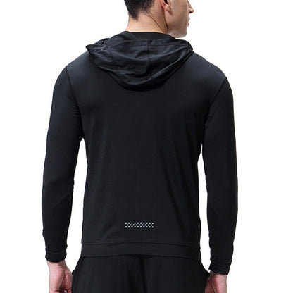 SIGETU Men Sports Quick-drying Coat (Color:Black Size:XXXL)