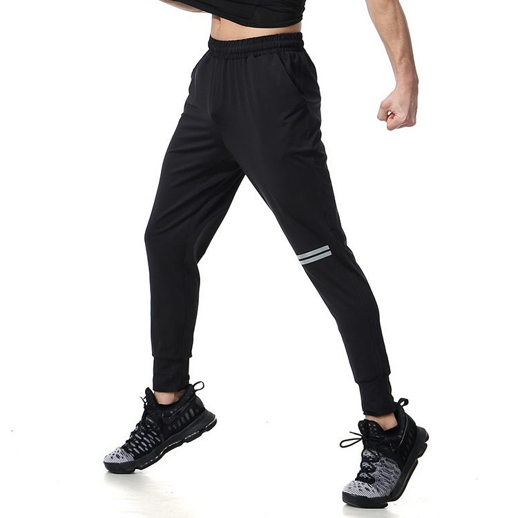 SIGETU Men Quick-drying Elastic Sport Pants (Color:Black Size:S)