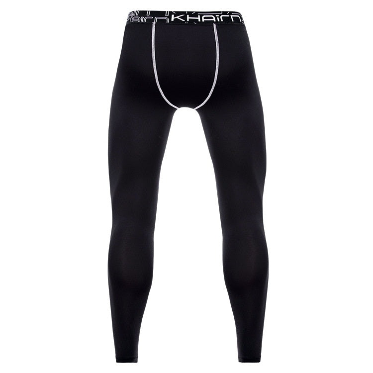 SIGETU Men Elastic Quick-drying Sports Leggings (Color:Black Size:S)