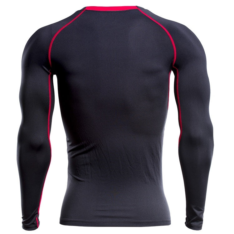 SIGETU Men Long Sleeve Quick-drying Sportswear (Color:Black Grey Size:XXXXL)