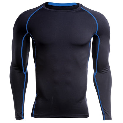 SIGETU Men Long Sleeve Quick-drying Sportswear (Color:Black Grey Size:XXXXL)