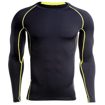 SIGETU Men Long Sleeve Quick-drying Sportswear (Color:Black Grey Size:XXXXL)