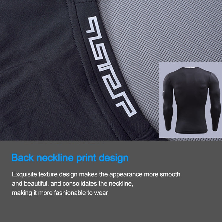 SIGETU Men Long Sleeve Quick-drying Workout Clothes (Color:Black Size:XXL)