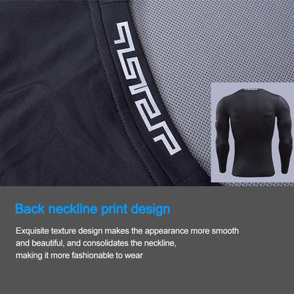 SIGETU Men Long Sleeve Quick-drying Workout Clothes (Color:Black Size:XXL)