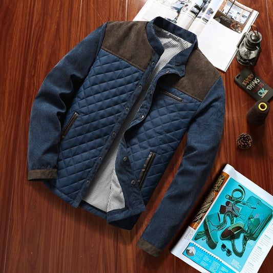 Solid Color Collage Collar Men Jacket