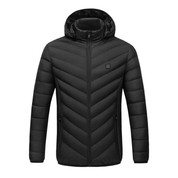 USB Heated Smart Constant Temperature Hooded Warm Coat for Men and Women (Color:Dark Blue Size:XXXXL)