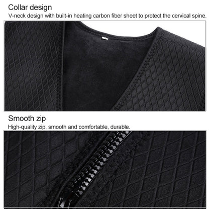 Plus Velvet Inside Men and Women Intelligent Charging Heating Vest Warm Clothes(Color:Black Size:XXXL)