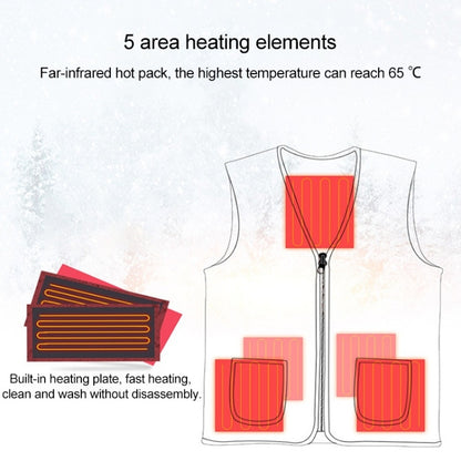 Plus Velvet Inside Men and Women Intelligent Charging Heating Vest Warm Clothes(Color:Black Size:XXXL)