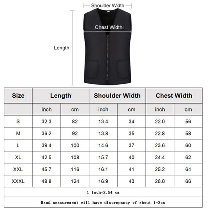 Plus Velvet Inside Men and Women Intelligent Charging Heating Vest Warm Clothes(Color:Black Size:XXXL)