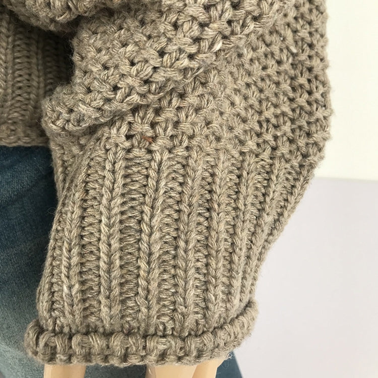 Fashion Thick Thread Turtleneck Knit Sweater
