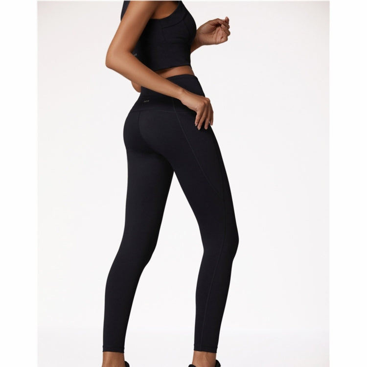 Double Sided Brocade Nude Sports Fitness Pants High Waist, Abdomen And Buttock Lifting Yoga Pants (Color:Dark Olive Green Size:M)