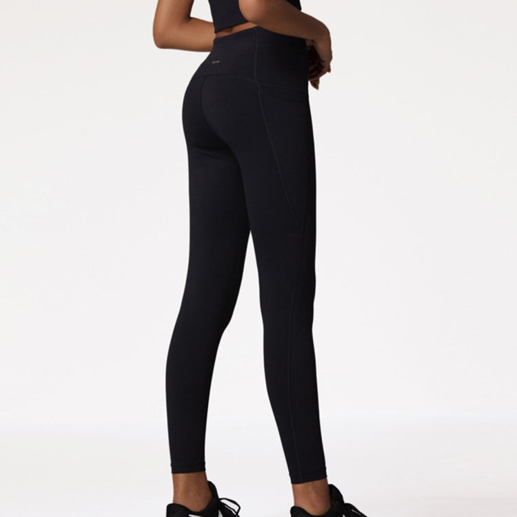 Double Sided Brocade Nude Sports Fitness Pants High Waist, Abdomen And Buttock Lifting Yoga Pants (Color:Dark Olive Green Size:M)