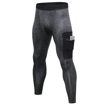 Camouflage Pocket Training Running Fast Dry High Elastic Sports Casual Tights (Color:Black Camouflage Green Size:S)