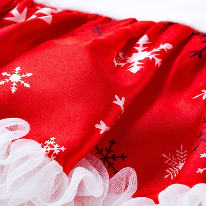 Four-piece Baby Snowflake Long-sleeved Dress (Color:Candy Size:59)
