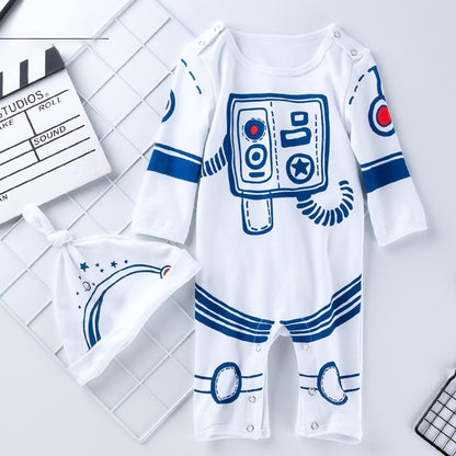 Baby Space Robot Long Sleeve Printed One-piece Suit