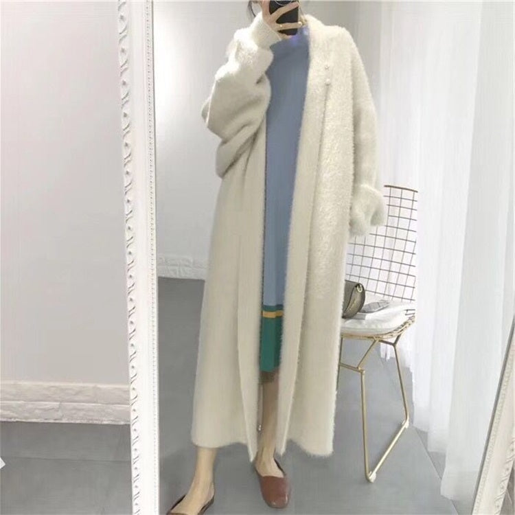 Loose Bat Plus Size Thickened Nightgown Women Knitted Cardigan Sweater Coat