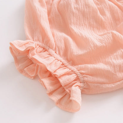 Pure Color Cotton And Linen Lace Casual Triangle Shorts