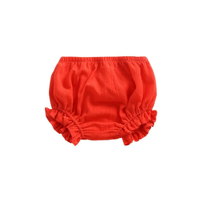 Pure Color Cotton And Linen Lace Casual Triangle Shorts
