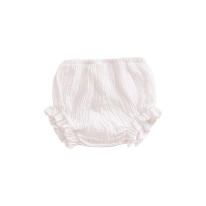 Pure Color Cotton And Linen Lace Casual Triangle Shorts