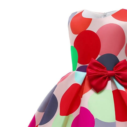 GirlsVest Skirt Dot Print Princess Dress